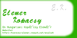 elemer kopacsy business card